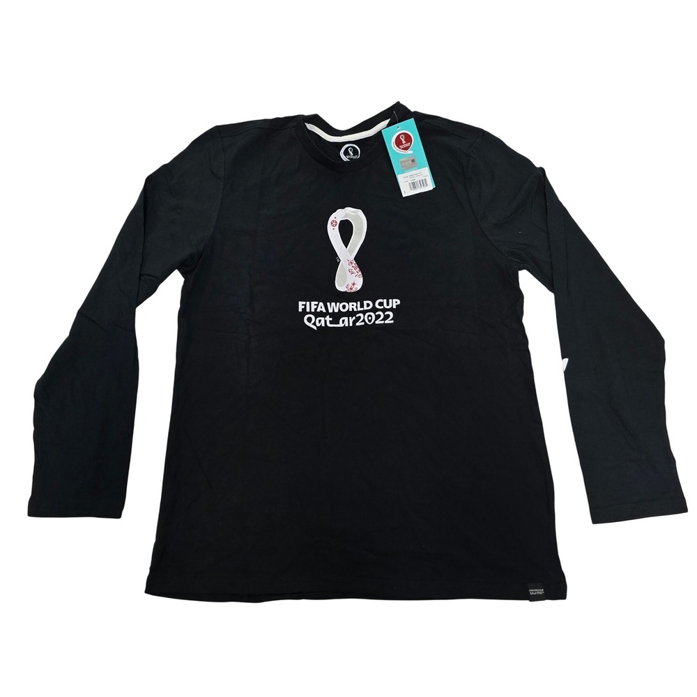 FIFA World Cup Qatar 2022 Long‎ Sleeve Shirt Mens Large Black Outerstuff NWT